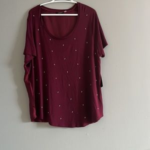 NWT Dex shirt with faux pearl and crystal accent size 2X
